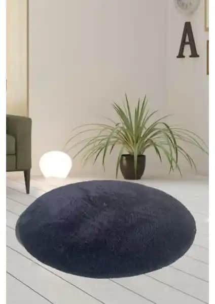 Sarar Yuvarlak Peluş Banyo Paspas Takımı Siyah Şıklık ve Konfor Sunar