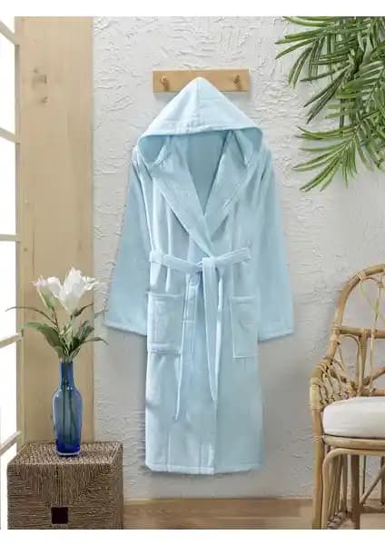 Semecca Kadife Kapüşonlu Unisex Pamuklu Bornoz Yüksek Kalite ve Şıklık Sunar