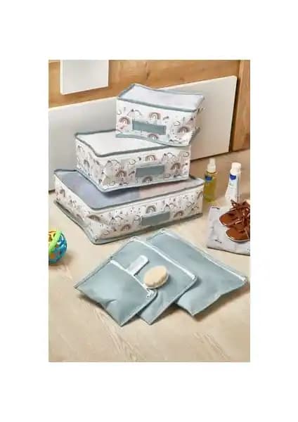 Serstil Rainbow Mavi Seyahat Valiz Düzenleyici Seti Pratik ve Şık Seyahat Yardımcısı