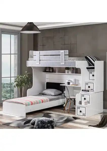 Setay Çizgi Ranza Karyola ve Çalışma Masası Takımı Modern ve İşlevsel Tasarım Özellikleri