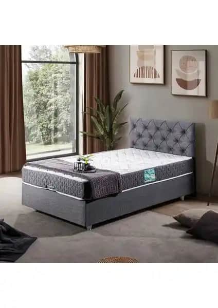 Setay Eylül Gri Tek Kişilik Yatak ve Baza Seti Modern Tasarım ve Konfor Sunar