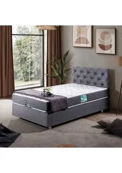 Setay Eylül Gri Tek Kişilik Yatak ve Baza Seti Modern Tasarım ve Konfor Sunar