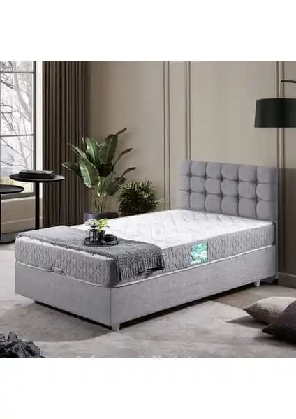 Setay Venedik Açık Gri Modern Tek Kişilik Baza ve Başlık Seti Yatak Odası Dekoru