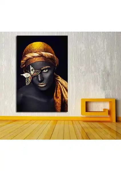 Sibiro Afrikalı Kadın Kelebek Kanvas Tablo: Sağlam ve Estetik Dekorasyon İçin Uygun