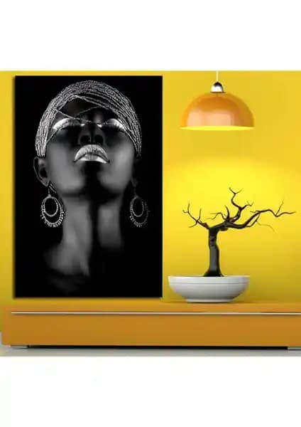 Sibiro Afrikalı Kadın Temalı Tablo 35x50 cm yüksek kaliteli dekoratif sanat eseri