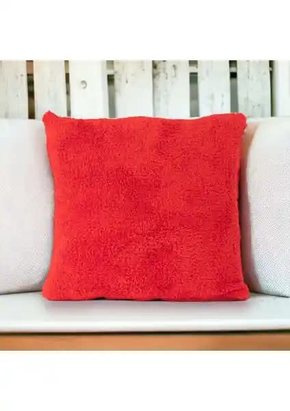 Sk Home Çift Taraflı Peluş Kırlent Kılıfı 43x43 cm Şık ve Konforlu Ev Dekorasyonu
