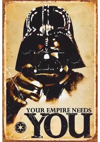 Star Wars Darth Vader Retro Ahşap Poster 20x30 cm Dekoratif ve Dayanıklı Tasarım