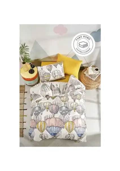 Tabu Home Kapadokya Balon Temalı Krem Tek Kişilik Nevresim Takımı Detayları