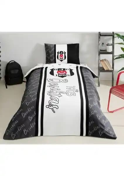 Taç Beşiktaş 1903 Glow Tek Kişilik Nevresim Takımı Şık ve Fonksiyonel Tasarım