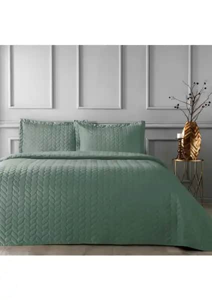 Taç Glory Çift Kişilik Yeşil Yatak Örtüsü Modern Tasarım ve Kolay Bakım Özellikleriyle