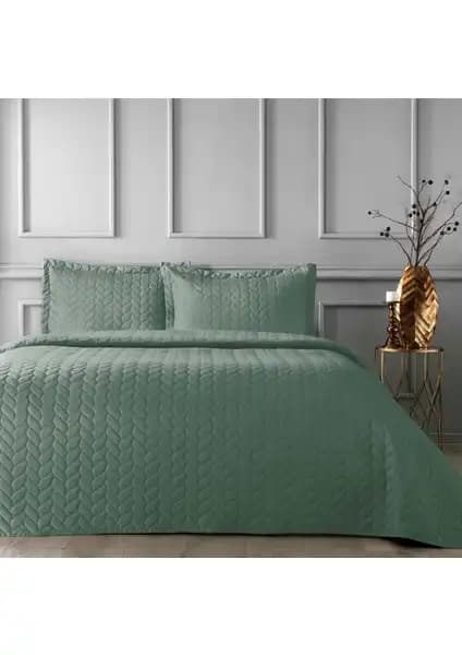 Taç Glory Çift Kişilik Yeşil Yatak Örtüsü Modern Tasarım ve Kolay Bakım Özellikleriyle