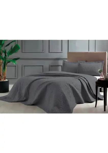 Taç Glory Tek Kişilik Yatak Örtüsü Takımı Antrasit Modern ve Şık Tasarım