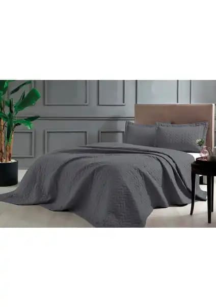 Taç Glory Tek Kişilik Yatak Örtüsü Takımı Antrasit Modern ve Şık Tasarım