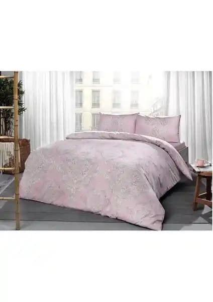 Taç Mirabel Pembe Ranforce Çift Kişilik Nevresim Takımı: Estetik ve Konforun Buluşması