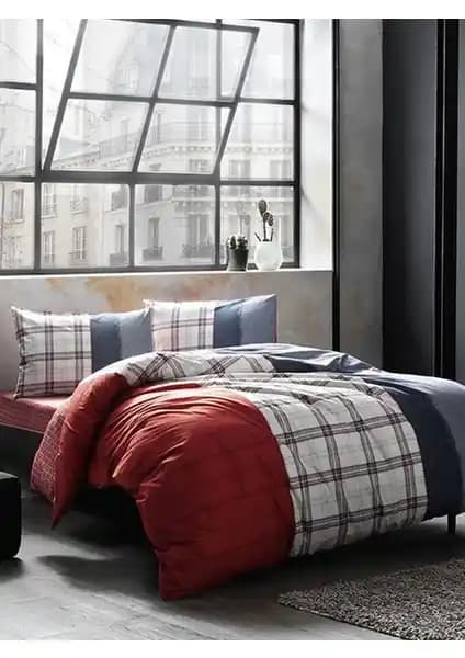 Taç Ranforce Genç Modası Nevresim Takımı Kırmızı Çiçek Desenli ve Yüksek Kalite