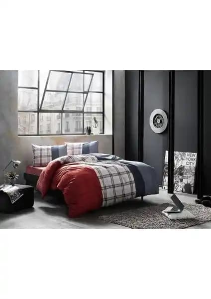 Taç Ranforce Tek Kişilik Nevresim Takımı Cloud Kırmızı: Şıklık ve Konforun Buluşması