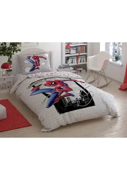 Taç Spider-Man Cloudy Lisanslı Çocuk ve Gençler İçin Nevresim Takımı