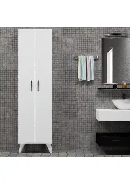 Tanmob 2 Kapılı 49CM Çok Amaçlı Dolap Beyaz – Fonksiyonel ve Estetik Depolama Çözümü