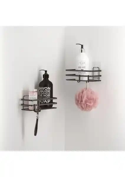 Teknotel Siyah Banyo Düzenleyici Rafı Modern ve Dayanıklı Tasarımıyla Kullanıcıların Tercihi
