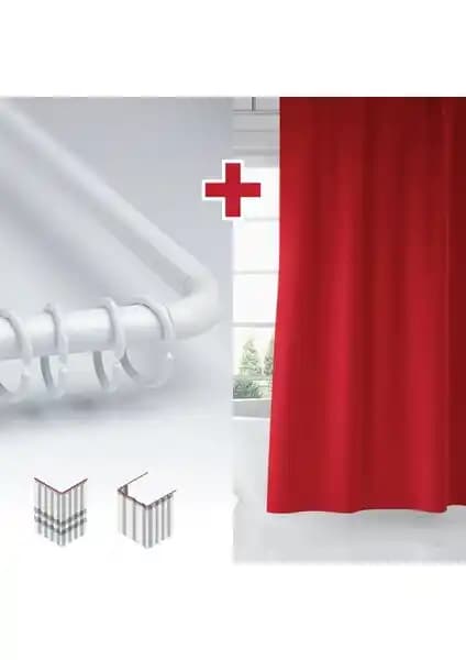 Tropik Home Kırmızı Renk Banyo Perdesi: Şık ve Fonksiyonel Duş Perdesi Çözümü