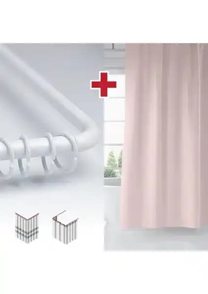 Tropik Home Pembe Banyo Perdesi Modern Tasarım ve Kolay Bakım Özellikleriyle