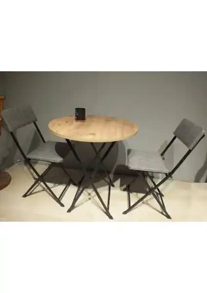 Tubix Ahşap Çam Desenli Yuvarlak Masa ve Sandalye Takımı İncelenmesi