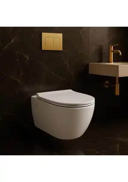 Turavit Rondo Kanalsız Asma Kapaklı Tuvalet Modern ve Hijyenik Tasarım Çözümü
