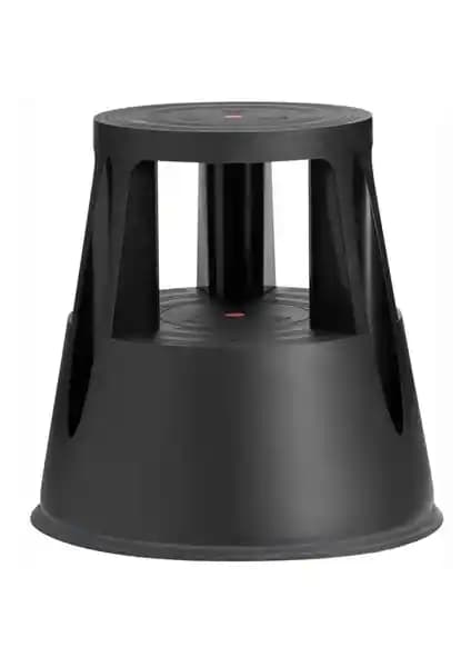 Twinco Siyah Çift Katlı Tekerlekli Tabure: Dayanıklı ve Güvenli Kullanım İçin Uygun