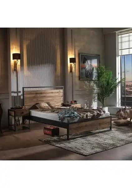 Unimet Ariane Ahşap Detaylı Metal Karyola: Modern ve Dayanıklı Yatak Odası Çözümü