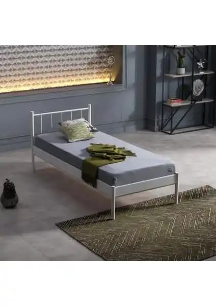 Unimet Falez-S Tek Kişilik Ferforje Metal Karyola Beyaz Modern Tasarım ve Dayanıklılık