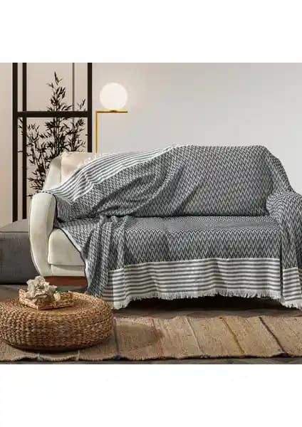 Vagonik Zigzag Doğal Keten Koltuk Örtüsü: Şıklık ve İşlevselliğin Modern Buluşması