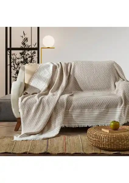 Vagonik Zigzag Natural Keten Koltuk Örtüsü: Estetik ve Dayanıklı Doğal Malzeme Seçeneği