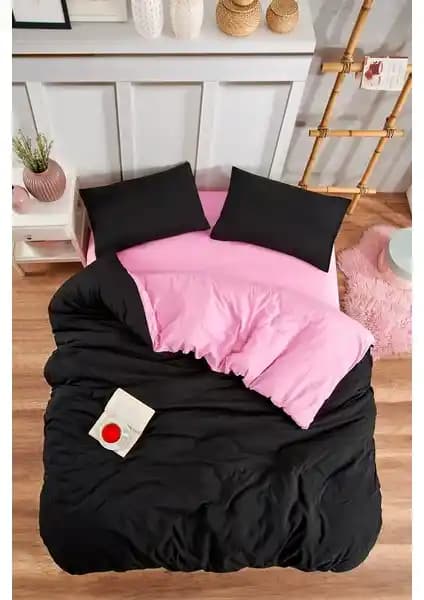 Valezium Siyah Pembe Tek Kişilik Nevresim Takımı Modern Tasarım ve Konfor Sunar