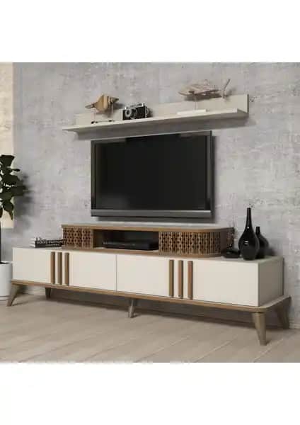 Variant Mobilya Eylül TV Ünitesi Krem Renk Modern ve Dayanıklı Tasarım
