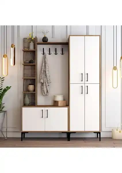 Variant Viyana Portmanto Ceviz Beyaz Modern Tasarım ve Dayanıklılık Özellikleri