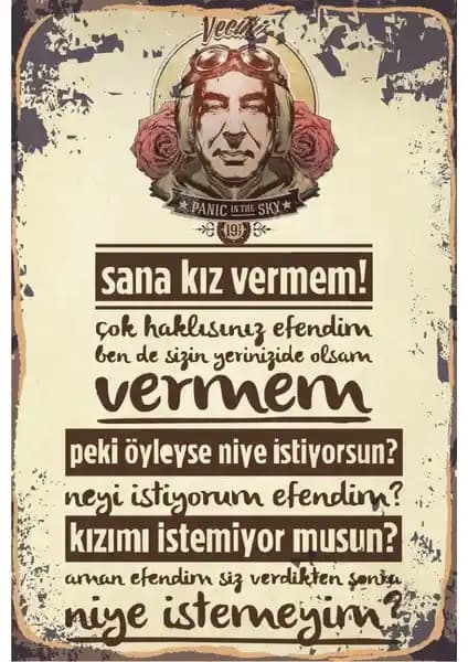 Vecihi Yeşilçam Retro Ahşap Poster Dekorasyon Parçası 20x30 cm yüksek kaliteli ürün