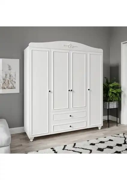 Venatto Romantic Dört Kapaklı Dolap: Estetik ve Fonksiyonellik Sunan Modern Depolama Çözümü