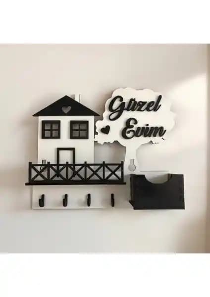 Vera Atölye Güzel Evim Anahtarlık Askısı Modern ve Şık Giriş Dekorasyonu İçin Ideal