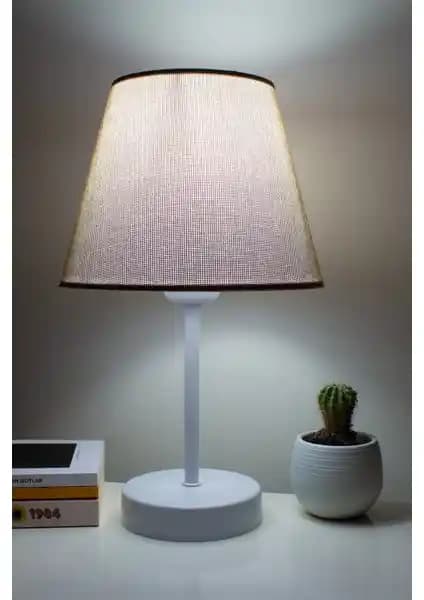 Vivido Abajur Kumbeji Beyaz Ayaklı Modern Yatak Odası Aksesuarı Şık ve Fonksiyonel Tasarım