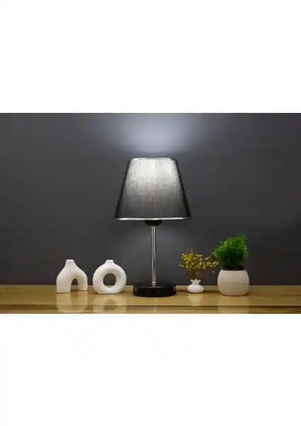 Vivido Siyah Krom Safir Abajur Modern ve Şık Aydınlatma Çözümü 90 karakter