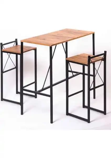 Weblonya 2 Kişilik Modern Mutfak ve Bar Masası Seti Kompakt ve Şık Tasarım