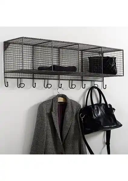 Wess Dizayn 9 Kancalı Metal Duvar Askılığı Endüstriyel Tasarım ve Dayanıklılık