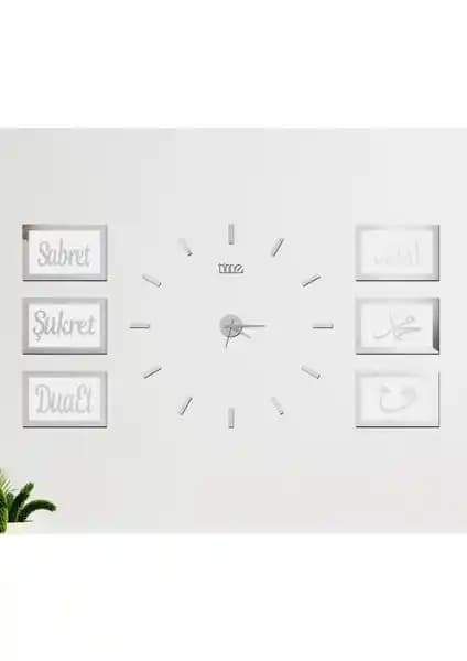 Wooden Factory Time Collection Klasik Tasarımlı Ahşap Saat ve Dua Panosu Seti