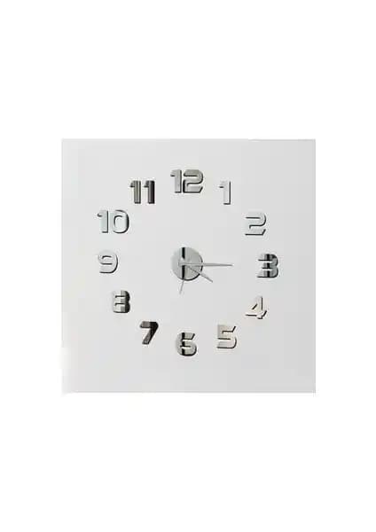 Wooden Factory Türkçe Gümiş Saat: Modern ve Şık Dekoratif Zaman Gösterge Aracı