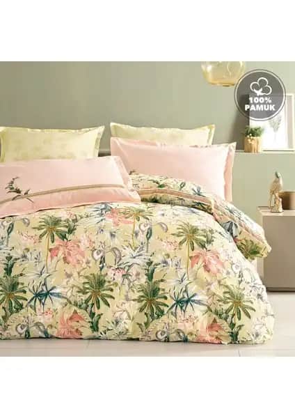 Yataş Bedding Freya Çift Kişilik Ranforce Nevresim Takımı Adaçayı Renkli Modern Tasarım