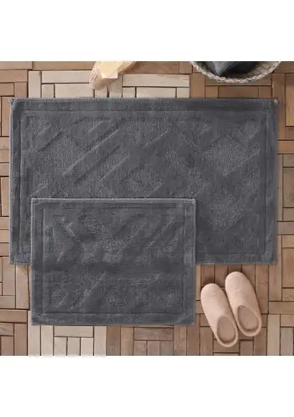 Yataş Bedding Milo Antrasit Banyo Paspası Seti Modern Tasarım ve Yüksek Kalite ile Kullanımda