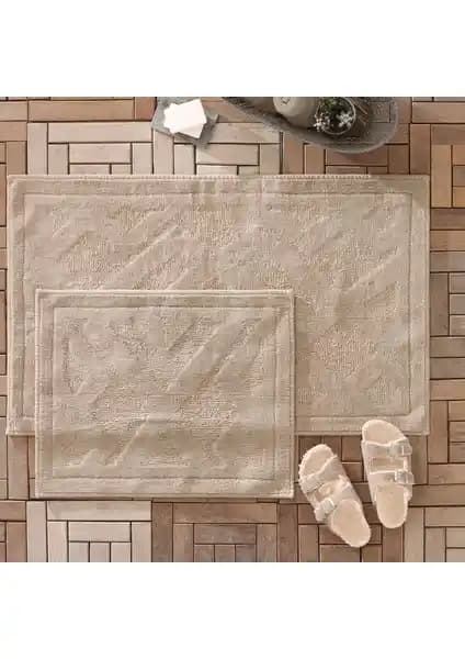 Yataş Bedding Milo Banyo Paspası Seti Bej Renkli Modern ve Dayanıklı Tasarım