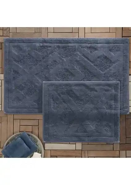 Yataş Bedding Milo Banyo Paspası Seti Indigo Modern ve Konforlu Tasarım