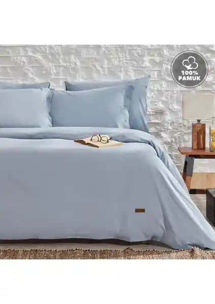 Yataş Bedding Plain Çift Kişilik Ranforce Nevresim Takımı - Indigo Modern ve Nefes Alabilir Tasarım
