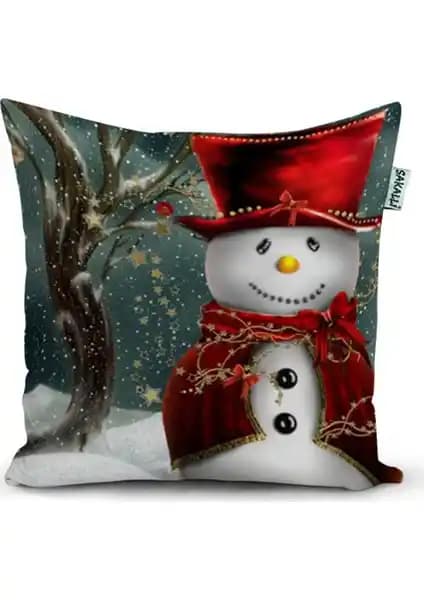 Yılbaşı Temalı 3D Baskılı Dekoratif Kırlent Kılıfı Modern Ev Dekorasyonunda Şıklık Sağlar